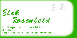elek rosenfeld business card
